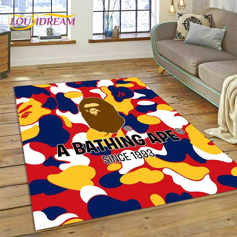 Commercial Printing Format - 3D プリント B-BAPE ファッションカーペットラグ寝室リビングルームホームソファ装飾、子供用ゲーム大型装飾フロアマットギフト