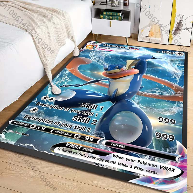 Commercial Printing Format - 1PC ポケモングレンニンジャカードプリントカーペットリビングルーム寝室子供部屋家の装飾エリアラグソファクロークルームプレイマット
