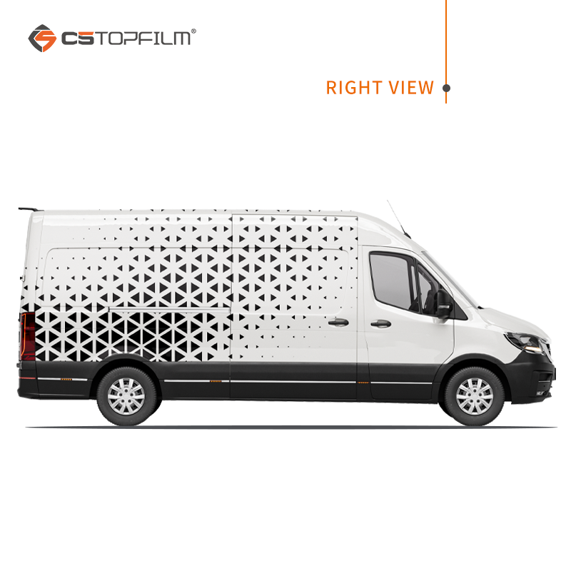 カスタム印刷車両ラップビニール黒白幾何学模様車広告フィルム（ - Commercial Printing & Graphics のレビューと価格