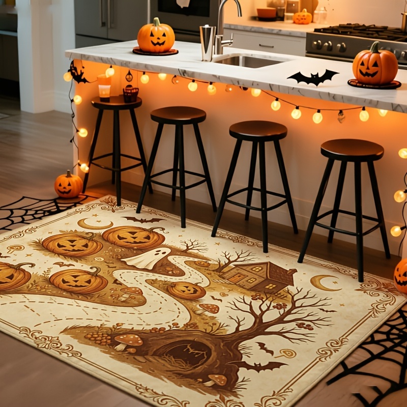 ヴィンテージマップスタイルのハロウィン長方形エリアラグ、カボ - Commercial Printing House のレビューと価格