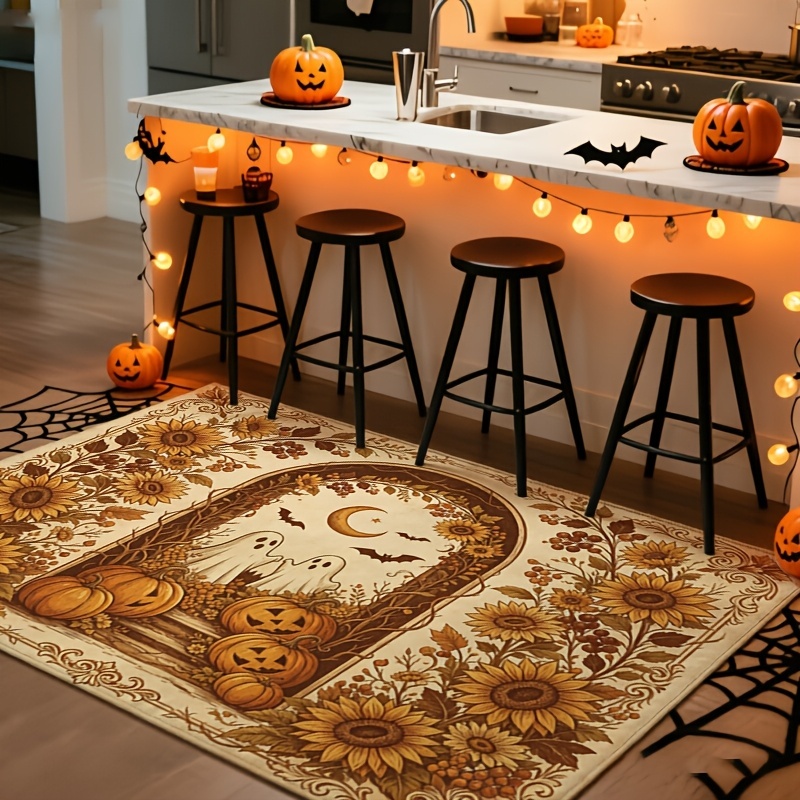 ヴィンテージマップスタイルのハロウィン長方形エリアラグ、カボ - Commercial Printing House のレビューと価格