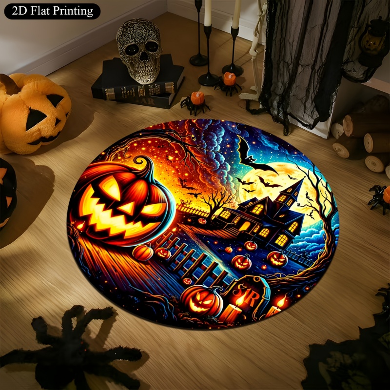 ハッピーハロウィン パンプキン ホーンテッドハウス ラウンド - Commercial Printing House のレビューと価格
